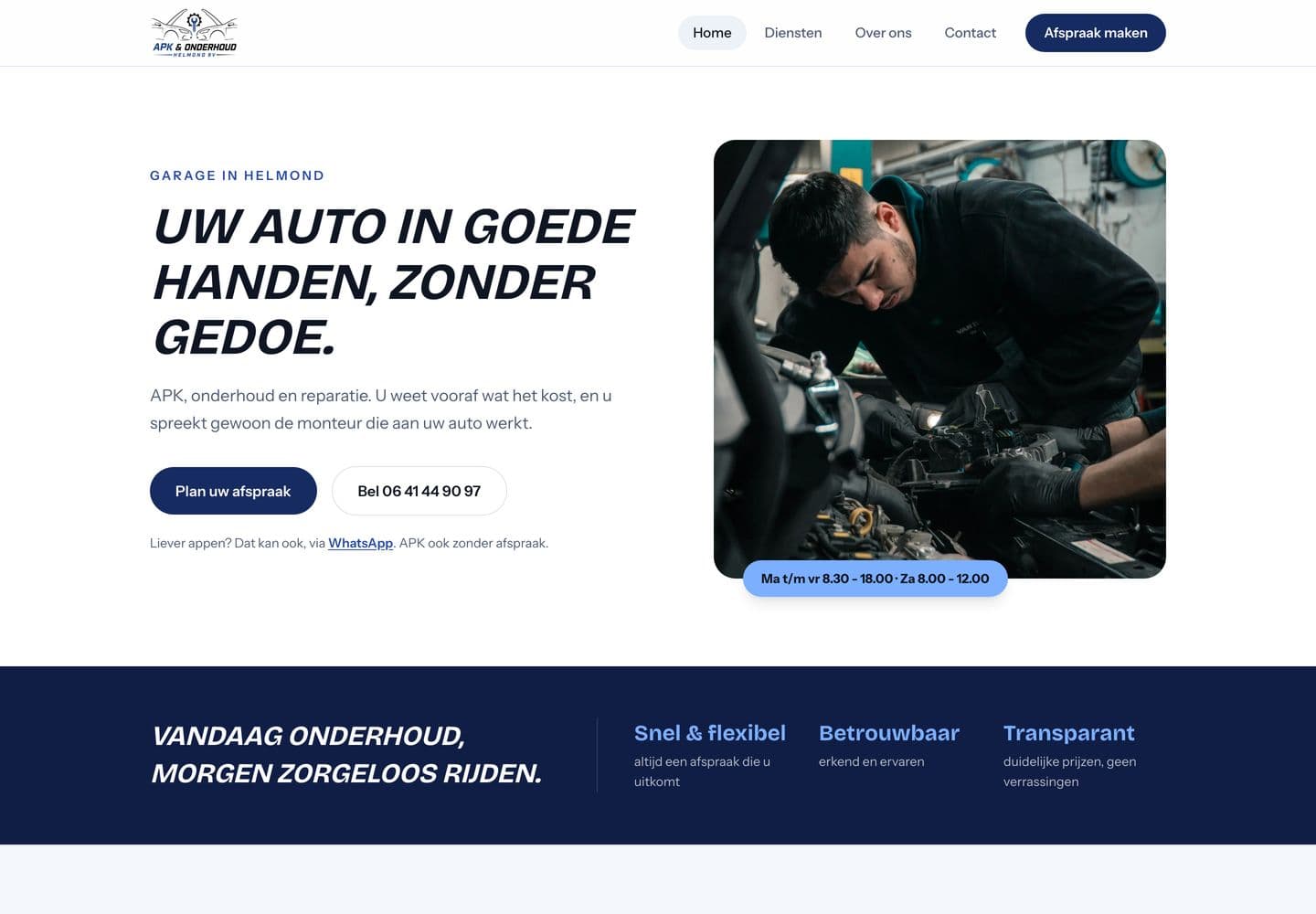 APK & Onderhoud Helmond, gebouwd door Kebdanii